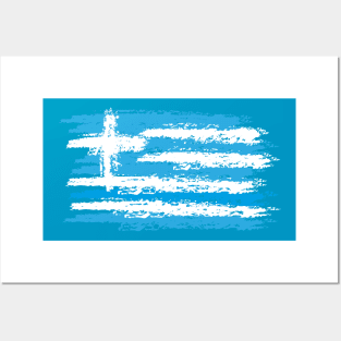 Greek flag Posters and Art